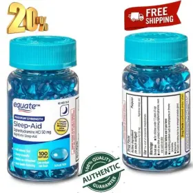 Diphenhydramine50mg 100%pure Maximum Strength Sleep Aid Softgels 100ct Nighttime Relief Ships Worldwide