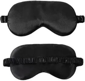114 313100673662 Luxurious Black Eye Mask For Sleep - Soft Fabric Perfect Travel Naps