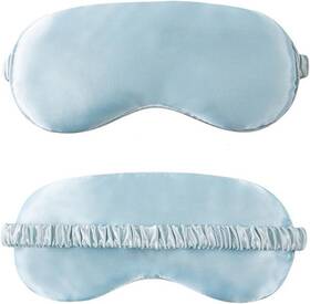 119 445002660617 Luxury Blue Sleep Mask Soft Fabric Eye Shade For Travel And Napping