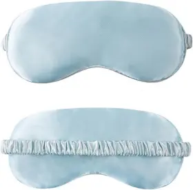 119 445002660617 Luxury Blue Sleep Mask Soft Fabric Eye Shade For Travel And Napping