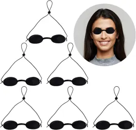 2023 445053230272 6pcs Hydrating Silicone Sleep Goggles Black Adjustable And Reusable Dry Eye Slee