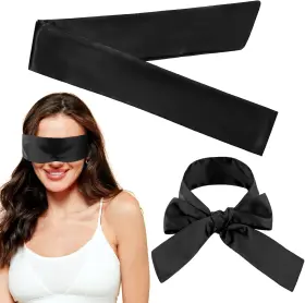 F6w8wfa7t 603777 Satin Eye Mask Sleep 150cm/59inch Adjustable Silk Like Blindfold Soft Comf