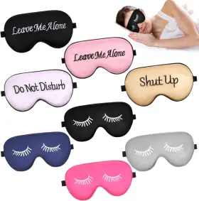35urwwcxb 632493 1 8 Pcs Silk Sleep Mask 3d Eye Soft Funny With Adjustable Str