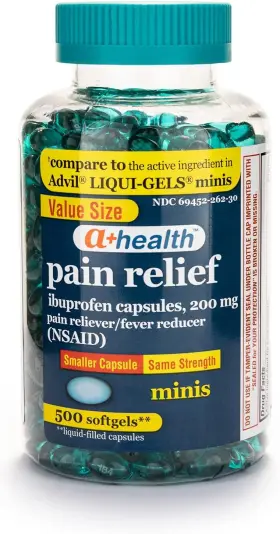 A Health 369452262306 Mini Ibuprofen 200 Mg Softgels Pain Reliever/fever 500 Count Pack Of 1