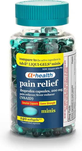 A Health 369452262825 Mini Ibuprofen 200 Mg Softgels Pain Reliever/fever 240 Count Pack Of 1