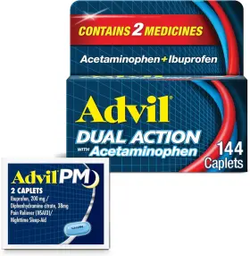 00573171770 Advil Dual Action With Acetaminophen And Ibuprofen 2 Dose Equivalent For 8