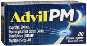 Advil 305730164405 Pm Sleep Aid Pain Relievers Diphenhydramine Coated Caplet 80 Ct