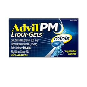 Advil 305736552046 Pm Liqui-gels Minis 40 Liquid Filled Capsules Count Pack Of 1