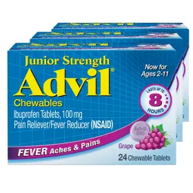 673498 Advil Junior Strength Chewable Ibuprofen Pain Reliever And Fever Reducer