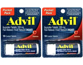 34527 Advil Sample Sku 2 Pack Of Pocket Pain Reliever / Fever 10 Count