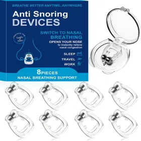 Aikaplus 742346620107 Anti Snoring Devices Silicone Magnetic Nose Clip Nasal Strip For