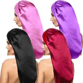 Aipesl 744110352634 4 Pieces Extra Large Satin Sleep Cap For Long Hair Dreadlock Night Bo