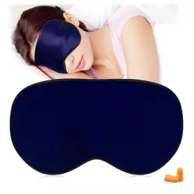 Syz-003 Ajuhnicyn Sleep Mask For Men Women Soft Eye Cover Blindfold Rest Relax Super-smooth Blue