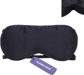 Ab-em-222 Alaska Bear Sleep Mask 2 Straps Mulberry Silk Twin Thin Elastic Bands Stay Put