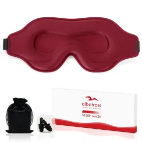 Albatross Health New England 850037281367 Sleep Eye Mask For Side Sleepers Travel Blackout Blindfold Red 3d