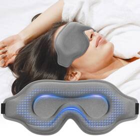 Albatross Health New England Sm-003-gy Weighted 3d Sleep Mask Blackout Eye Cover Adjustable Strap Gray 4.6oz