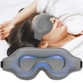 Sm-003-gy Albatross Health New England Weighted 3d Sleep Mask Blackout Eye Cover Adjustable Strap Gray 4.6oz