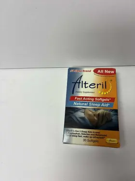Alteril 846345000387 Fast Acting Natural Sleep Aid Supplement 30 Softgels New Exp 2/2024