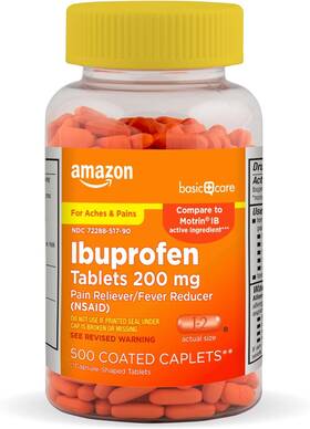 Amazon Basic Care 370030146031 Ibuprofen Tablets 200 Mg Pain 500 Count Pack Of 1