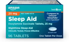 Amazon Basic Care 705353542688 Nighttime Sleep Aid Tablets For Adults Doxylamine Succinate 2