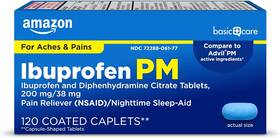 Amazon Basic Care 842379159947 Ibuprofen Pm 200 Mg And 120 Count Pack Of 1