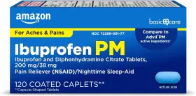 Amazon Basic Care 842379159947 Ibuprofen Pm 200 Mg And 120 Count Pack Of 1