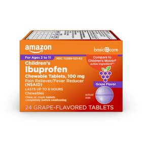 Amazon Basic Care 842379177002 Childrens Ibuprofen Chewable 24 Count Pack Of 1 Grape