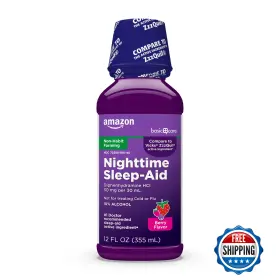 B07xy9swhp Amazon Basic Care Night Time Sleep-aid Liquid For Adults Diphenhydramine Hcl 50