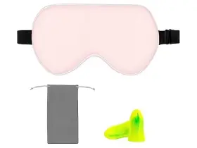 Amazon Basics 840095897204 Natural Mulberry Silk Eye Mask Pink One Size