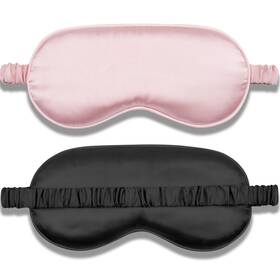 Amrules Sleepmask001 Sleep Mask 2 Pack Soft Blackout 1 Count Of Black And Pink