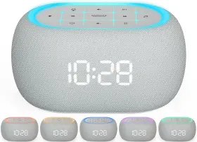 Ac209 Anjank White Noise Sound Machine Alarm Clock With Bluetooth A-grey
