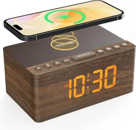 W192-bt Anjank Wooden White Noise Sound Machine With Alarm Clock Bluetooth Speaker Wir