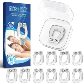 Anngola 445000177179 10-pack Anti-snoring Silicone Magnetic Nose Clips Effective Snoring Sol