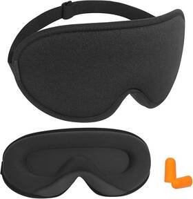 Anpkec 635408524386 3d Sleep Mask 99% Light Blocking Eye Adjustable Strap Black