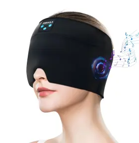 Arlhat01 Anruola Wireless Migraine Relief Cap With Bluetooth Headphones Sleep Ice