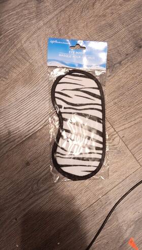 April Bath & Shower 161407 And Zebra Print Single Sleep Mask White Black