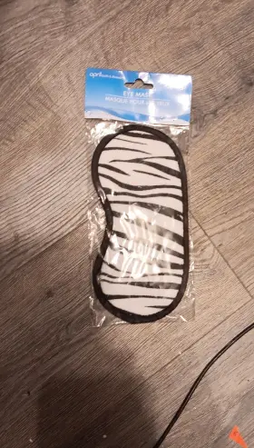 161407 April Bath & Shower And Zebra Print Single Sleep Mask White Black