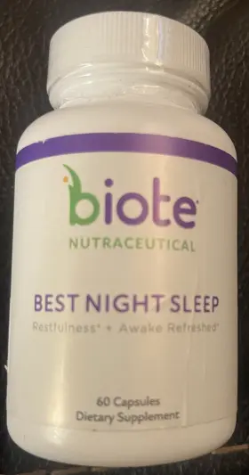 031825 As Shown Biote Nutraceutical Best Night Sleep Restfulness Awake Refreshed 60ct Exp. 08/25