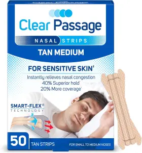 Aso 313039594540 Nasal Strips Small To Medium Tan 50 Count Works Instantly Improve Sleep