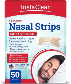 194258 Aso Corp Extra-strength Nasal Strips Tan 50 Ct Works Instantly Breathe Better