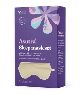 Asutra 850016538772 Silk Eye Pillow For Sleep Champagne - Filled With Lavender Buds And Flax Seeds W