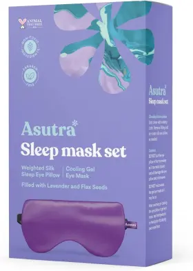 Sl941 Asutra Silk Eye Pillow For Sleep Purple - Filled With Lavender Buds &