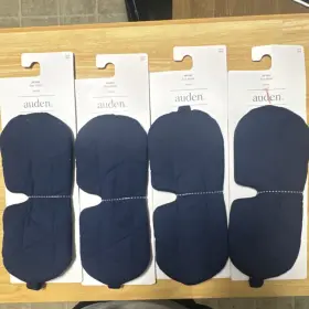 C-002261-01-087 Auden Jersey Eye Mask Quilted Navy Blue Polyester Spandex One Size