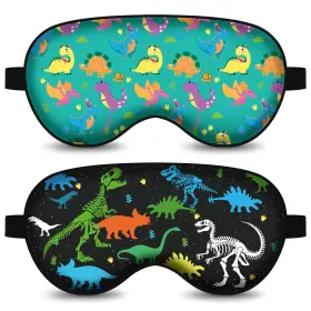 Afa068 Audfa 2 Pcs Sleep Mask Cute Dinosaur World Blackout 1 Count Pack Of Dinosour