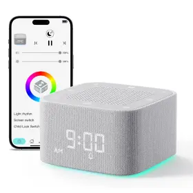 Augnner 797457120756 Sound Machine Alarm Clock 32 Soothing Sounds Night Lights Bluetooth Speaker