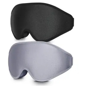 Auphil 750656342565 2 Pack Sleep Eye Mask Contoured Blackout Blindfold Zero Pressure For Men Women