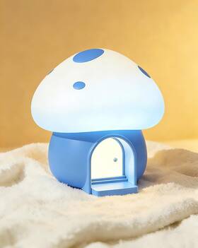 Auroranitebeam Tw-l92 Kids Night Light Kawaii Bunny Mushroom House Small Blue