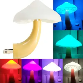 7119  Ausaye Sensor Led Night Light Plug In Lamp Mushroom 7-color Changing