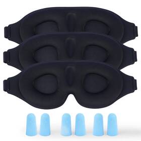 Aussumy Yism-3pa-blk 3 Pack 3d Contoured Sleep Eye Mask - With 1 Count Of Black