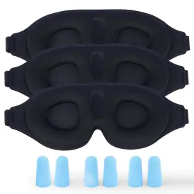 Yism-3pa-blk Aussumy 3 Pack 3d Contoured Sleep Eye Mask - With 1 Count Of Black